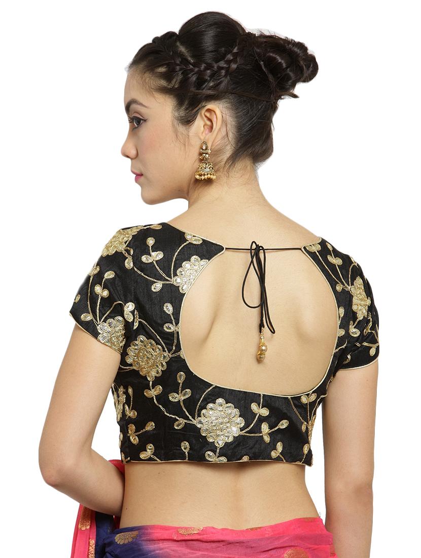 black silk embroidered blouse - 15440376 - Zoom Image - 3
