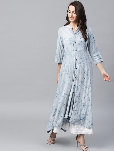 Asymmetric printed ethnic dress - 15440580 - Very Small Image - 1