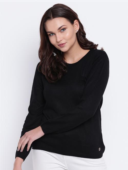 pointelle knit woolen pullover - 15440746 - Standard Image - 1
