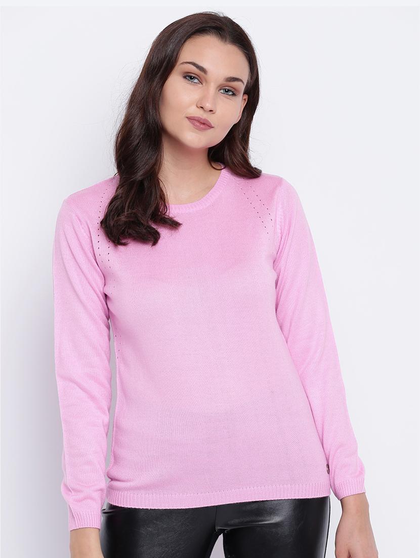 pointelle knit woolen pullover - 15440747 - Zoom Image - 1