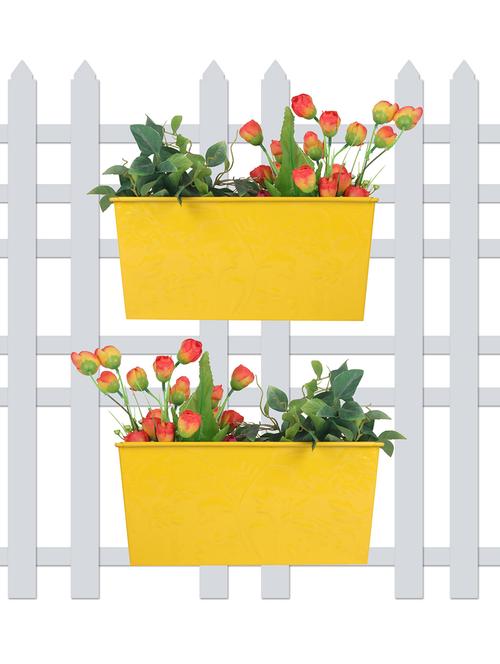 wonderland (set of 2) 12 inch rectangle shape self embossed in yellow - 15440921 - Standard Image - 1