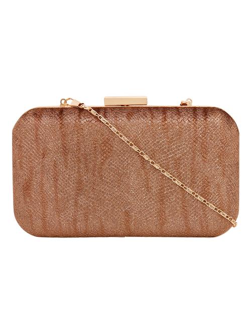 brown shimmer box clutch - 15441161 - Standard Image - 1