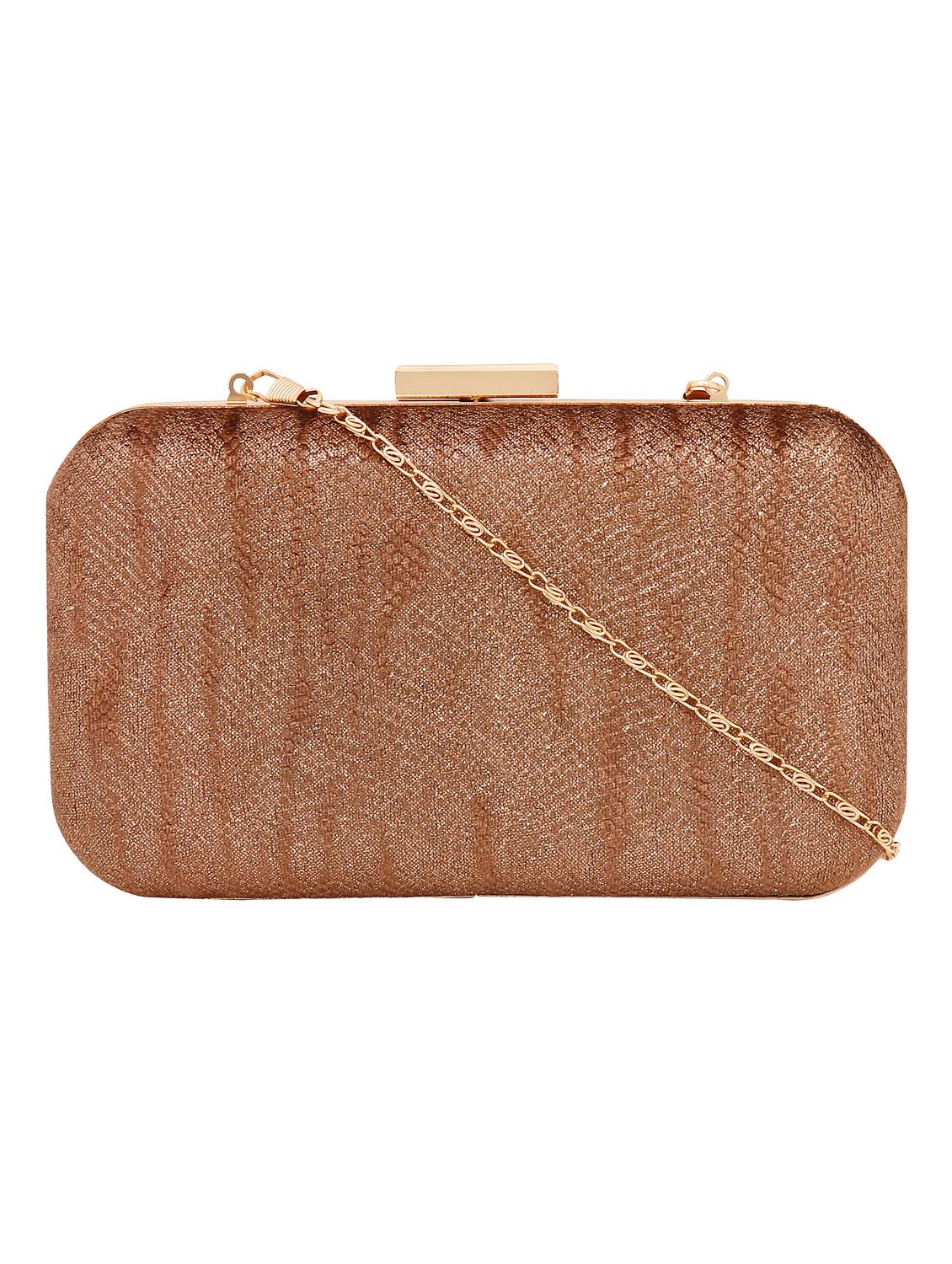 brown shimmer box clutch - 15441161 - Zoom Image - 1
