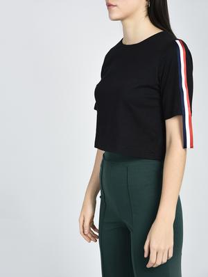 side taping sleeved top - 15441181 - Standard Image - 2
