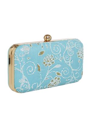 blue leatherette (pu) box clutch - 15443274 - Standard Image - 5