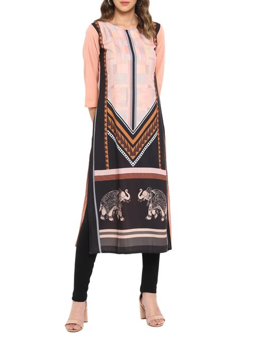 straight printed kurta - 15443720 - Standard Image - 1