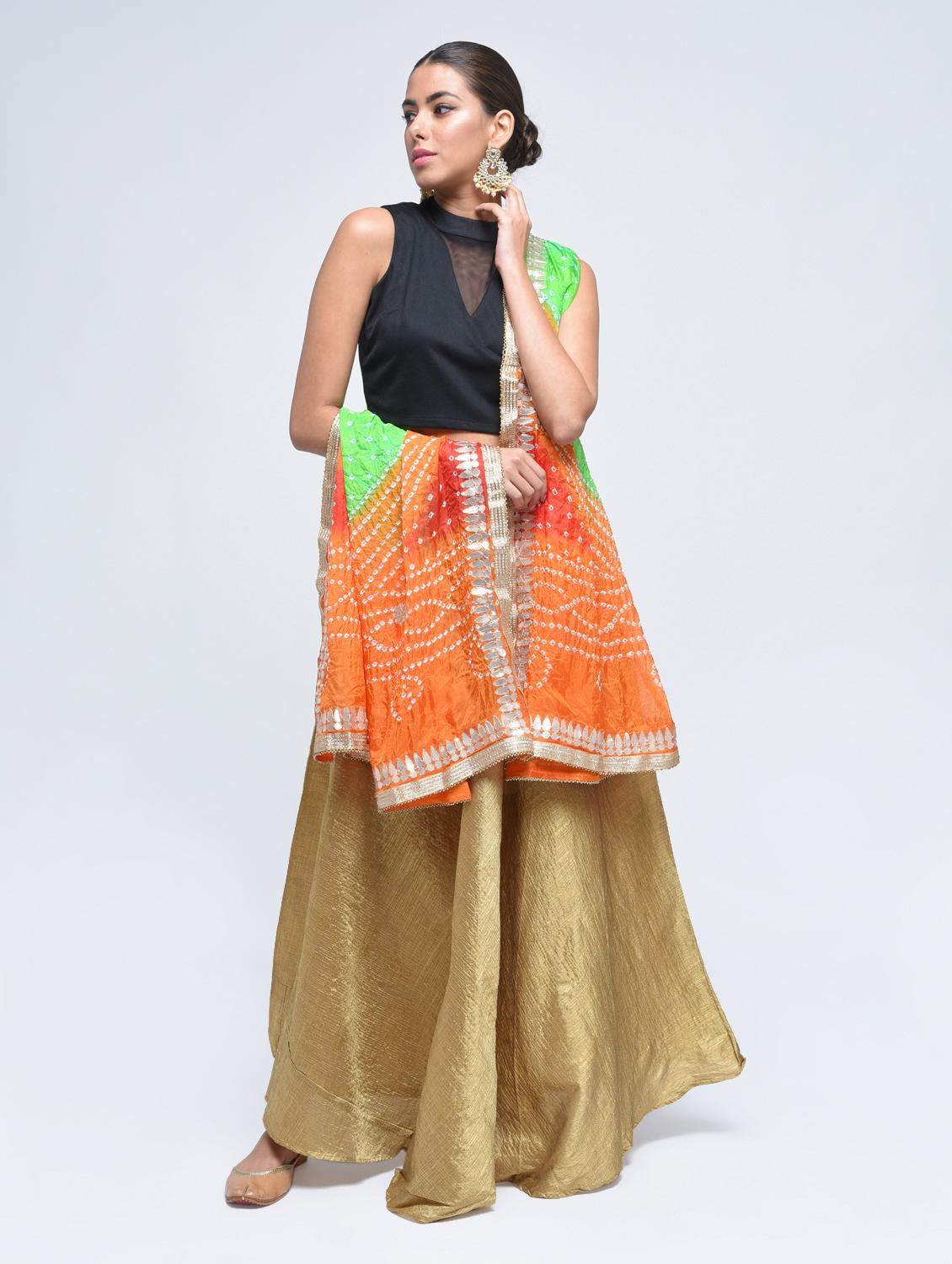 multi colored art silk bandhani dupatta - 15444188 - Zoom Image - 1