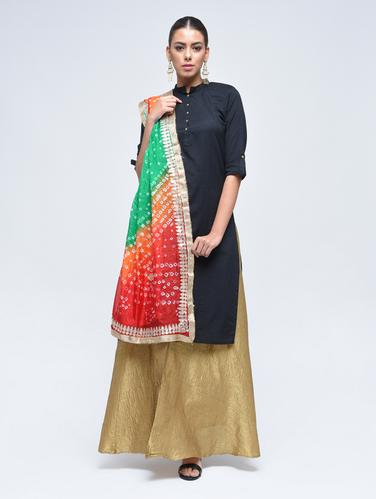 multi art silk bandhani dupatta - 15444189 - Very Small Image - 1