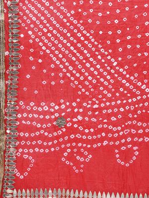 red art silk bandhani dupatta - 15444195 - Standard Image - 2