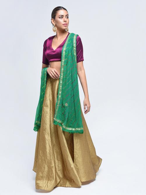 green art silk bandhani dupatta - 15444199 - Standard Image - 1