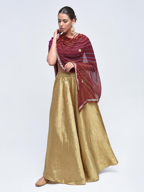 maroon art silk bandhani dupatta - 15444203 - Standard Image - 1