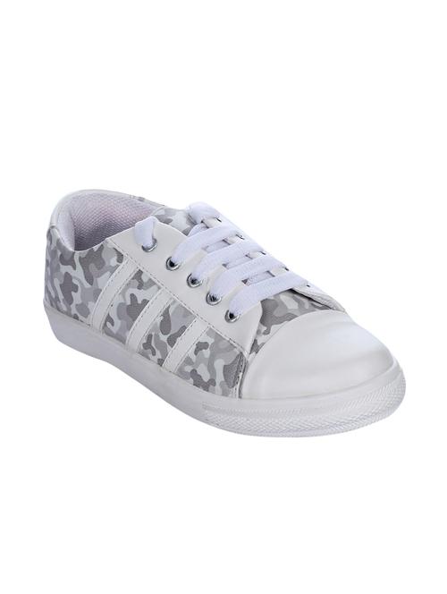 white lace-up sneakers - 15444416 - Standard Image - 1