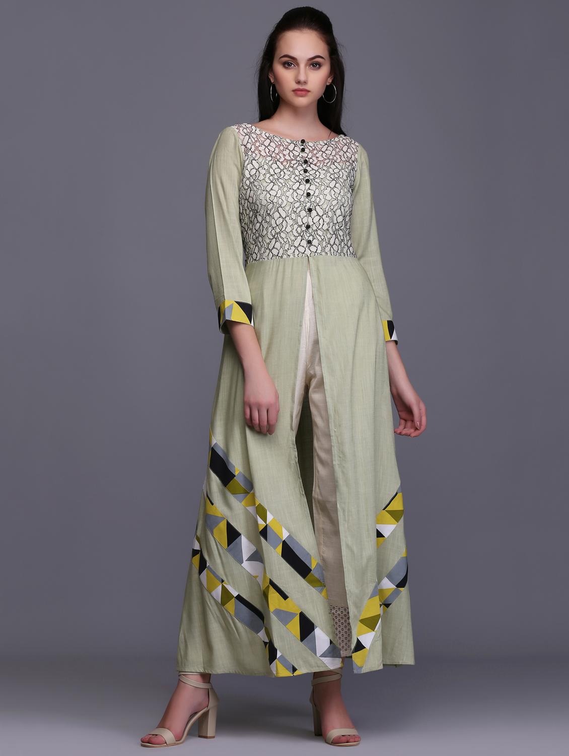 High slit printed kurta - 15445096 - Zoom Image - 1
