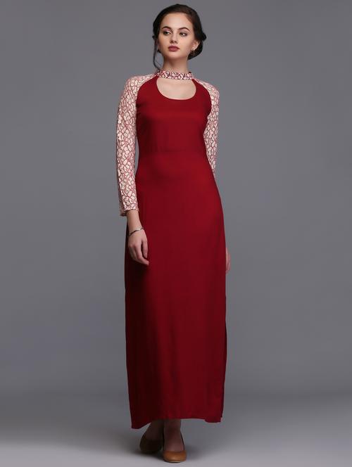 laced sleeve cutout detail maxi Dress - 15445199 - Standard Image - 1