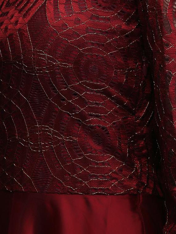 cold shoulder lace detail gown - 15445221 - Zoom Image - 4