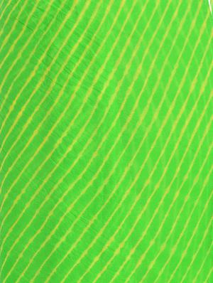 contrast shades green leheriya saree with blouse - 15448542 - Standard Image - 2