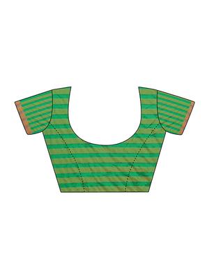 striped border zari woven saree with blouse - 15449421 - Standard Image - 3