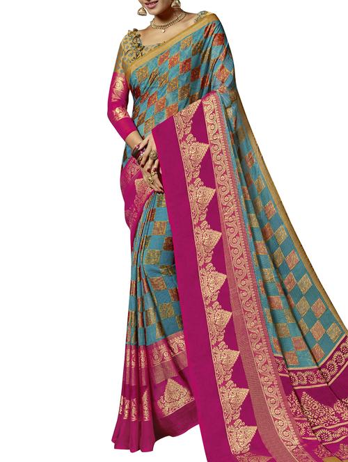 Zari brasso paithani saree with blouse - 15450918 - Very Small Image - 1