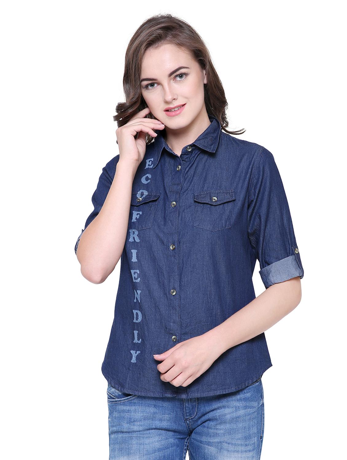 patch pocket detail denim shirt - 15451197 - Zoom Image - 1