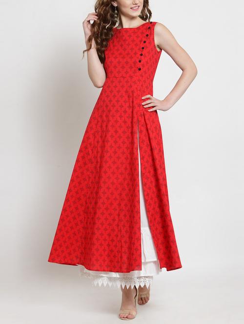 Front slit kurta Skirt set - 15451801 - Standard Image - 1