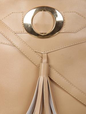 beige leatherette (pu) regular sling bag - 15452185 - Standard Image - 4