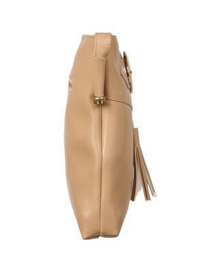 beige leatherette (pu) regular sling bag - 15452185 - Standard Image - 5