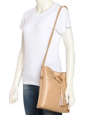 beige leatherette (pu) regular sling bag - 15452185 - Standard Image - 6