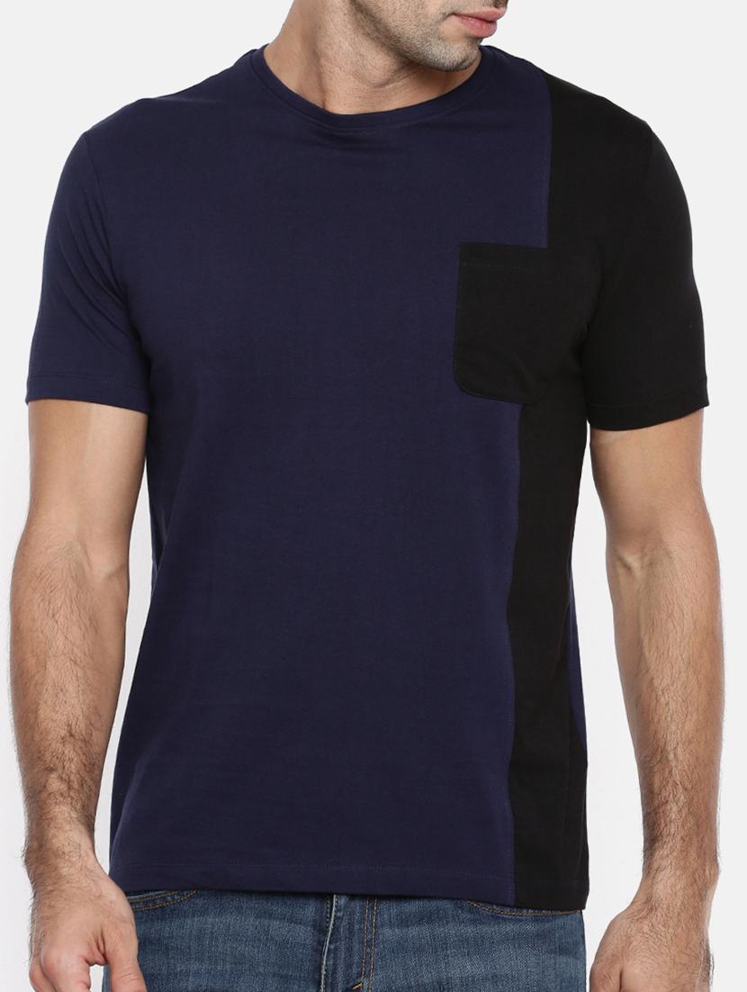 navy blue cotton pocket t-shirt - 15452581 - Zoom Image - 1