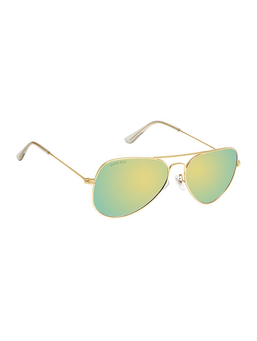 david blake gold aviator uv protection mirrored sunglass - 15454764 - Zoom Image - 2