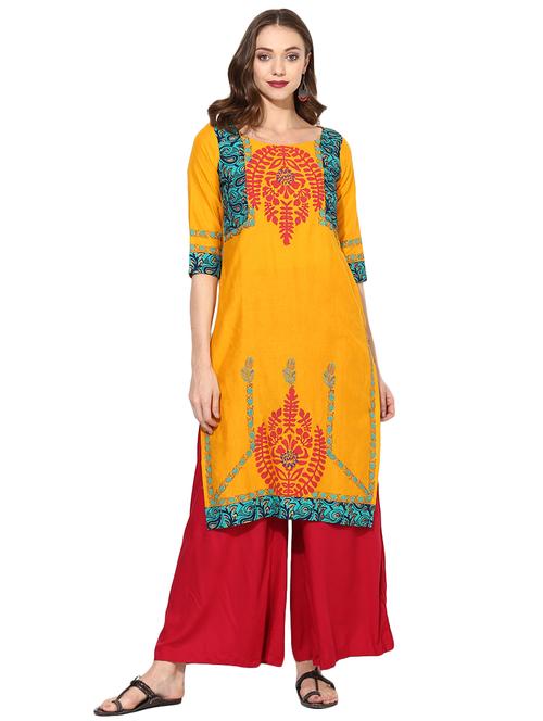 straight printed kurta - 15454809 - Standard Image - 1