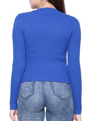 ribbed knit lace insert top - 15454826 - Standard Image - 3