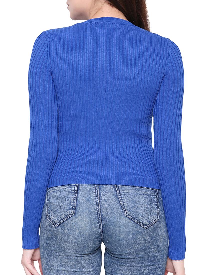ribbed knit lace insert top - 15454826 - Zoom Image - 3