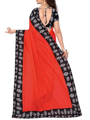 conversational lace chanderi saree with blouse - 15455181 - Standard Image - 2