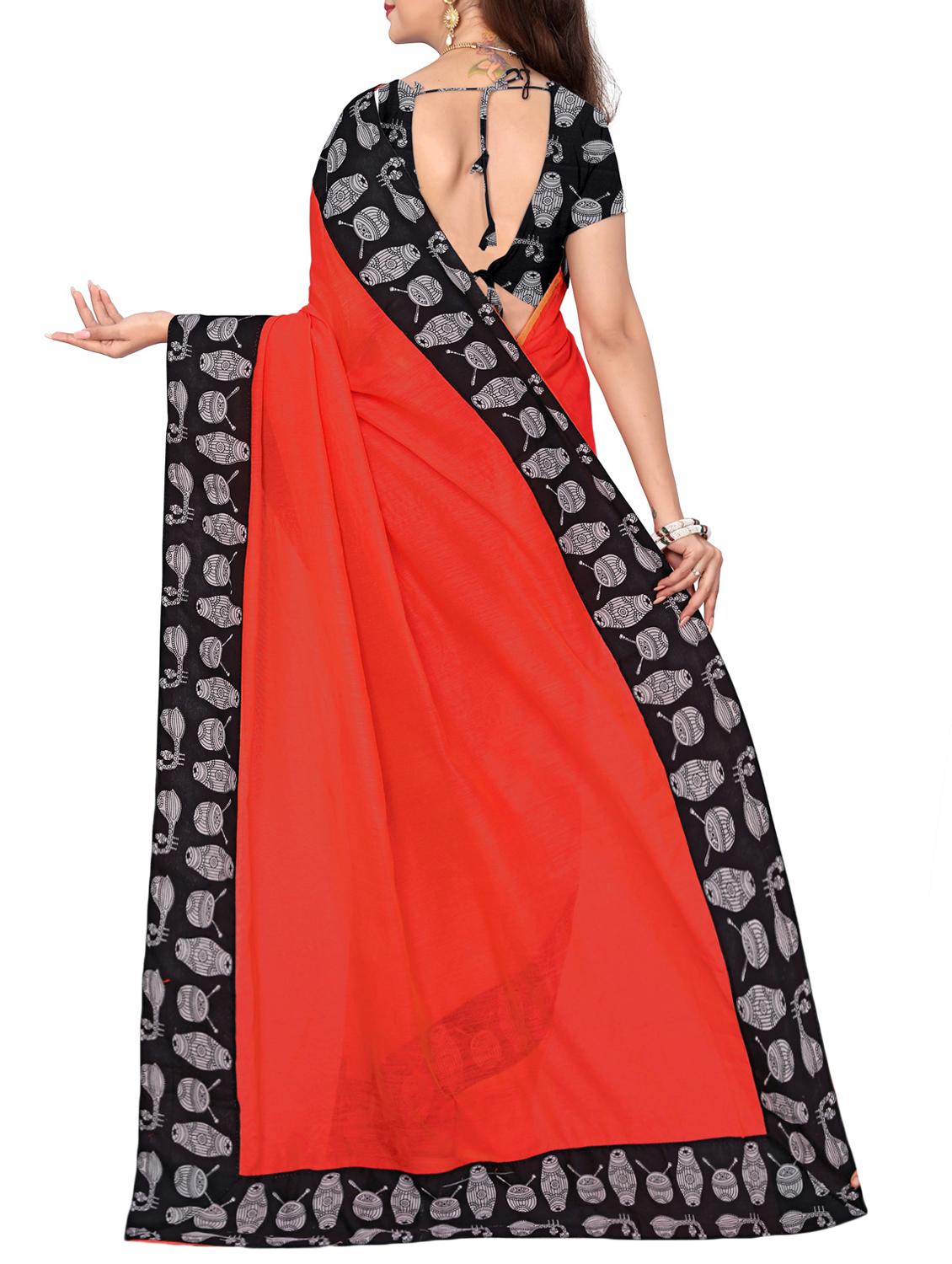 conversational lace chanderi saree with blouse - 15455181 - Zoom Image - 2