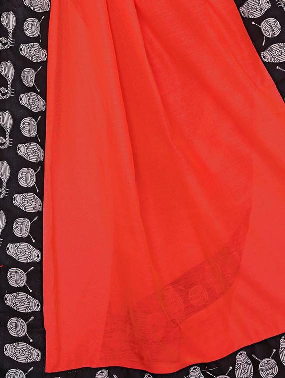 conversational lace chanderi saree with blouse - 15455181 - Zoom Image - 3