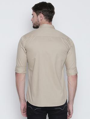 beige cotton casual shirt - 15455283 - Standard Image - 3