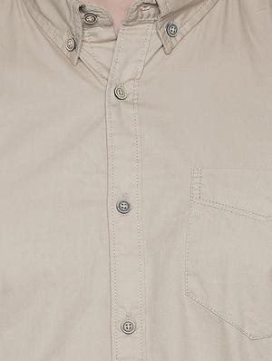 beige cotton casual shirt - 15455283 - Standard Image - 4