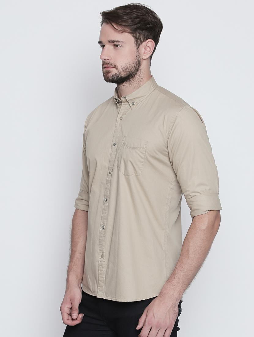 beige cotton casual shirt - 15455283 - Zoom Image - 2