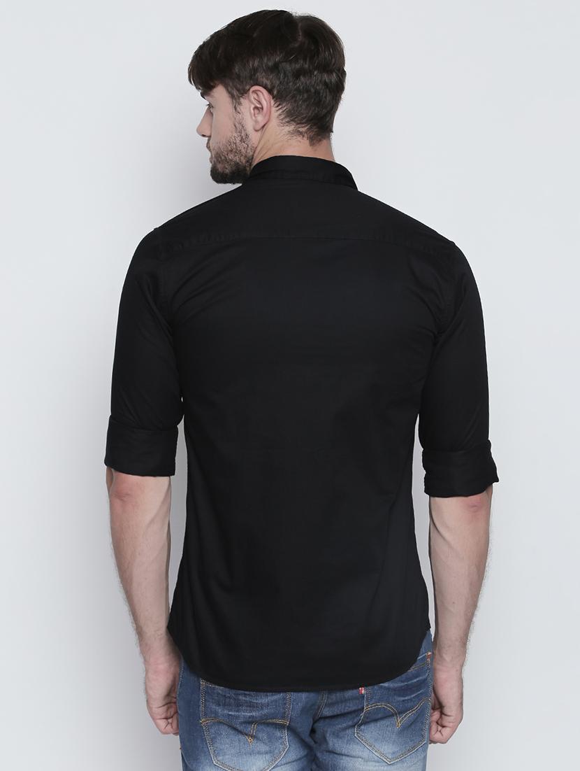 black cotton casual shirt - 15455285 - Zoom Image - 3