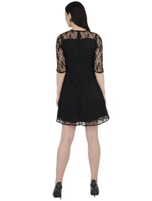 floral laced a-line dress - 15455300 - Standard Image - 3