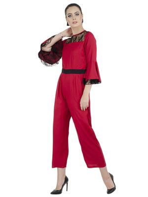 floral lace full leg jumpsuit - 15455305 - Standard Image - 2