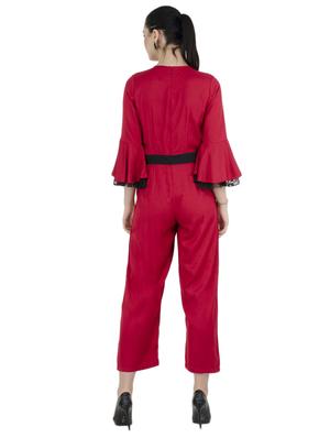 floral lace full leg jumpsuit - 15455305 - Standard Image - 3