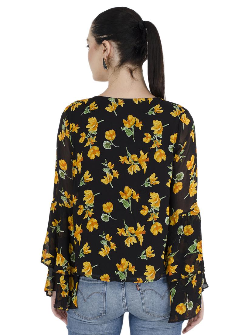 bell sleeved floral top - 15455311 - Zoom Image - 3