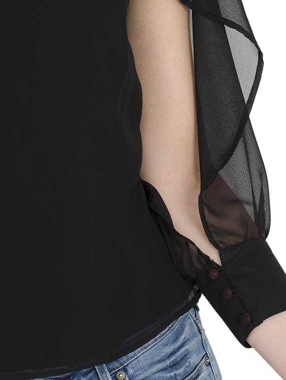 mock neck slit sleeved top - 15455315 - Zoom Image - 4