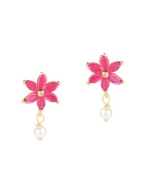 pink gold tone drop earrings - 15455520 - Standard Image - 2