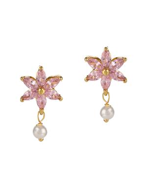 purple gold tone stone earrings - 15455525 - Standard Image - 2