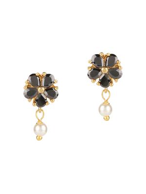 black gold tone stone earrings - 15455536 - Standard Image - 2