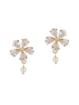 white metal drop earring - 15455549 - Standard Image - 2