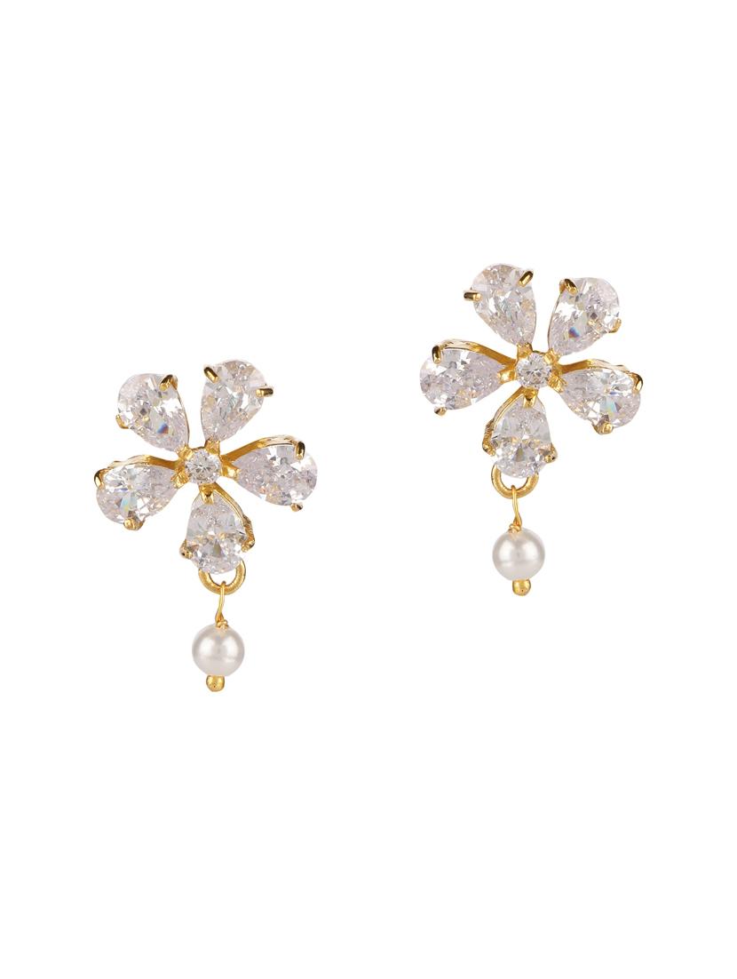 white metal drop earring - 15455549 - Zoom Image - 2