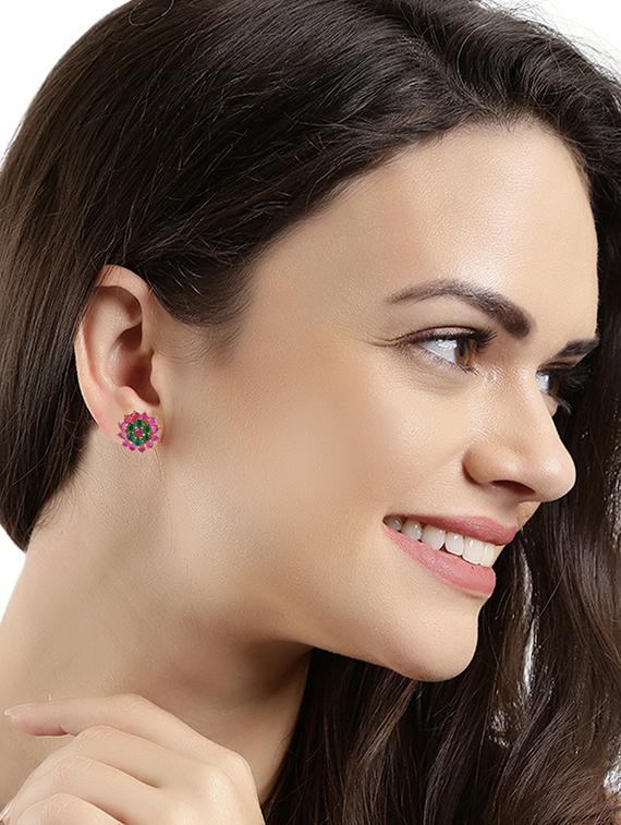 multi colored metal studs earring - 15455552 - Zoom Image - 1